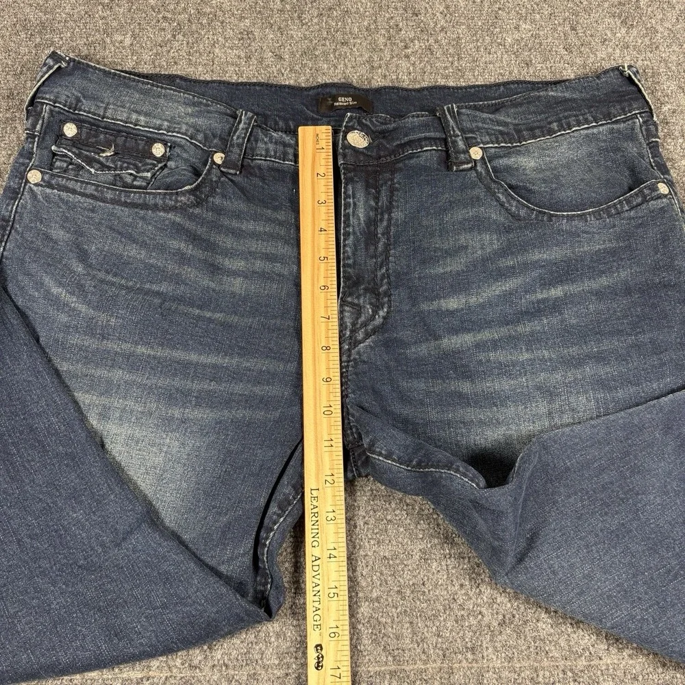 True Religion Jeans Men 40 Blue Geno Relaxed Slim Flap Pockets Denim Pants 40X33